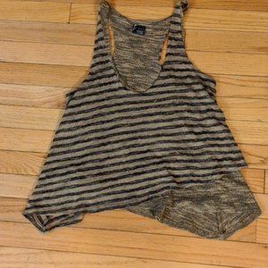 Sparkle and fade striped top